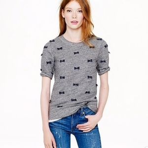 J crew women’s bow new short sleeve sweatshirt